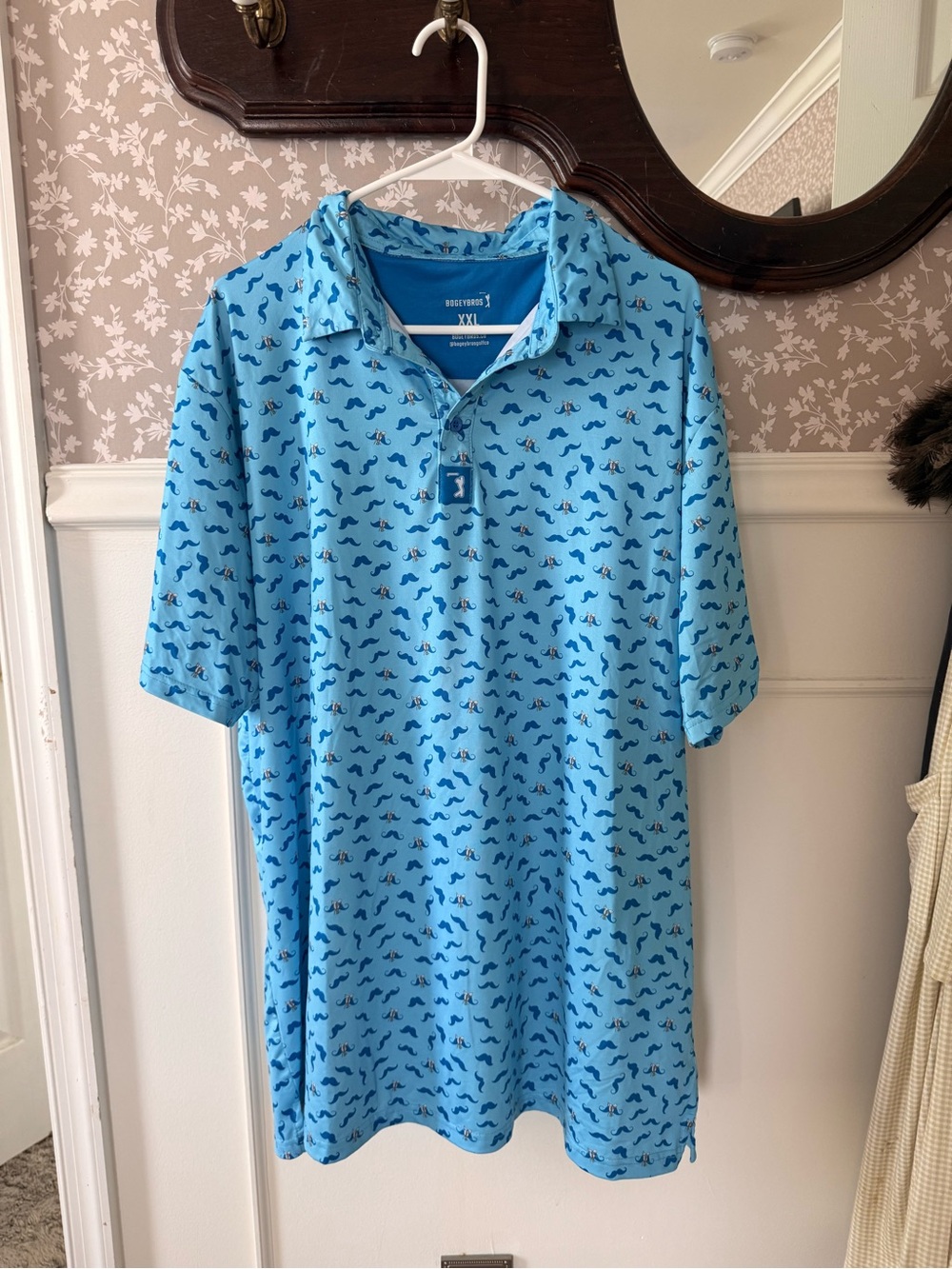 Bogeybros mustache golf shirt